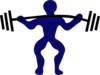 Blue Man Weightlifting Clip Art
