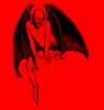 Red Devil Sitting Clip Art