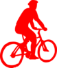 Cyclist Icon Red Clip Art
