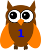 Orange Owl Birthday 1 Clip Art