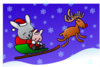 Reindeer Flying Clip Art