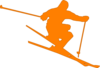 Orange Skier Clip Art