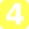 Yellow Rounded Number 4 Clip Art