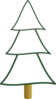Outline Christmas Tree 3 Layers Clip Art