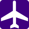 White Aeroplane With Purple Background Clip Art