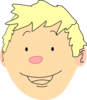 Smiley Faced Blonde Boy Clip Art