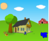 Farm Background With Lake Clip Art
