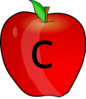 Letter C Red Apple  Clip Art