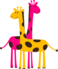 Girl Giraffes  Clip Art