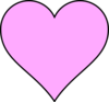 Pink Heart Outline In Black Clip Art
