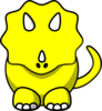 Yellow Tricertop Dino Clip Art