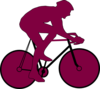 Purple Cyclist Icon Clip Art