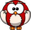Owl - Red & Champagne Clip Art