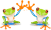 Two Frogs Waving Clip Art