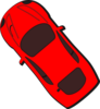 Red Car - Top View - 130 Clip Art
