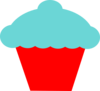 Blue And Red Cupcake Clip Art