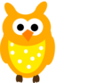 Orange Owl And Dots Clip Art