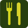 Green And Yellow Knife And Fork Clip Art