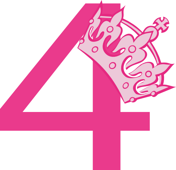 pink number 4 clipart