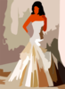 Corset Wedding Dress Vector Colour Contrast Enhance Revector Clip Art