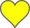 Yellow And Grey Heart Clip Art