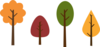 Fall Trees Separate Clip Art