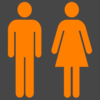 Man Woman Symbol In Orange Without Partition Clip Art