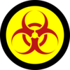 Red Biohazard On Yellow With Black Clip Art