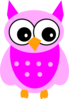 Cute Pink Owl Clip Art