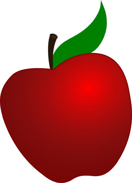 Red Apple With Leaf Clip Art at  - vector clip art online