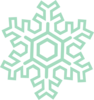 Green Mint Snowflake  Clip Art
