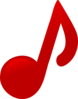 Red Music Note Clip Art