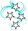 Teal And White Tattoo With Stars Clip Art