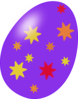 Purple Easter Egg With Stars Clip Art