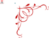 Dark Red Heart Scroll Border Clip Art