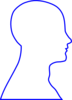 Royal Blue Head Sillouette Clip Art