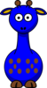 10 Dot Blue Giraffe Fixed Nose Clip Art