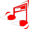 Red Music Note Clip Art