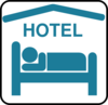 Hotel Sleeping Accomodation Clip Art - Blue/white Clip Art