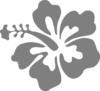 Hibiscus Grey Single Clip Art