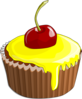 Cherry Yellow Cupcake Clip Art