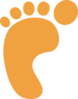 Foot Orange Left Clip Art