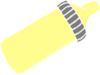 Baby Bottle Yellow Gray Clip Art
