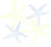 Starfish Prints In Yellow & Blue Clip Art