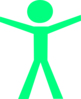 Human Figure Hands Open Green Clip Art