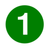 White Numeral 1 Inside Green Circle Clip Art