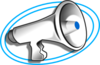 Megaphone With Blue Double Oval Clip Art