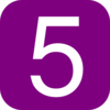 Purple, Rounded, Square With Number 5 Clip Art