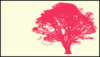 Tree, Pink Silhouette, Cream Background Clip Art