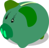 Green Piggy Bank Clip Art